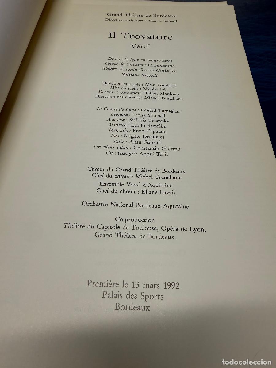 Libros de segunda mano: I1 Trovatore Verdi - Libro - Foto 2