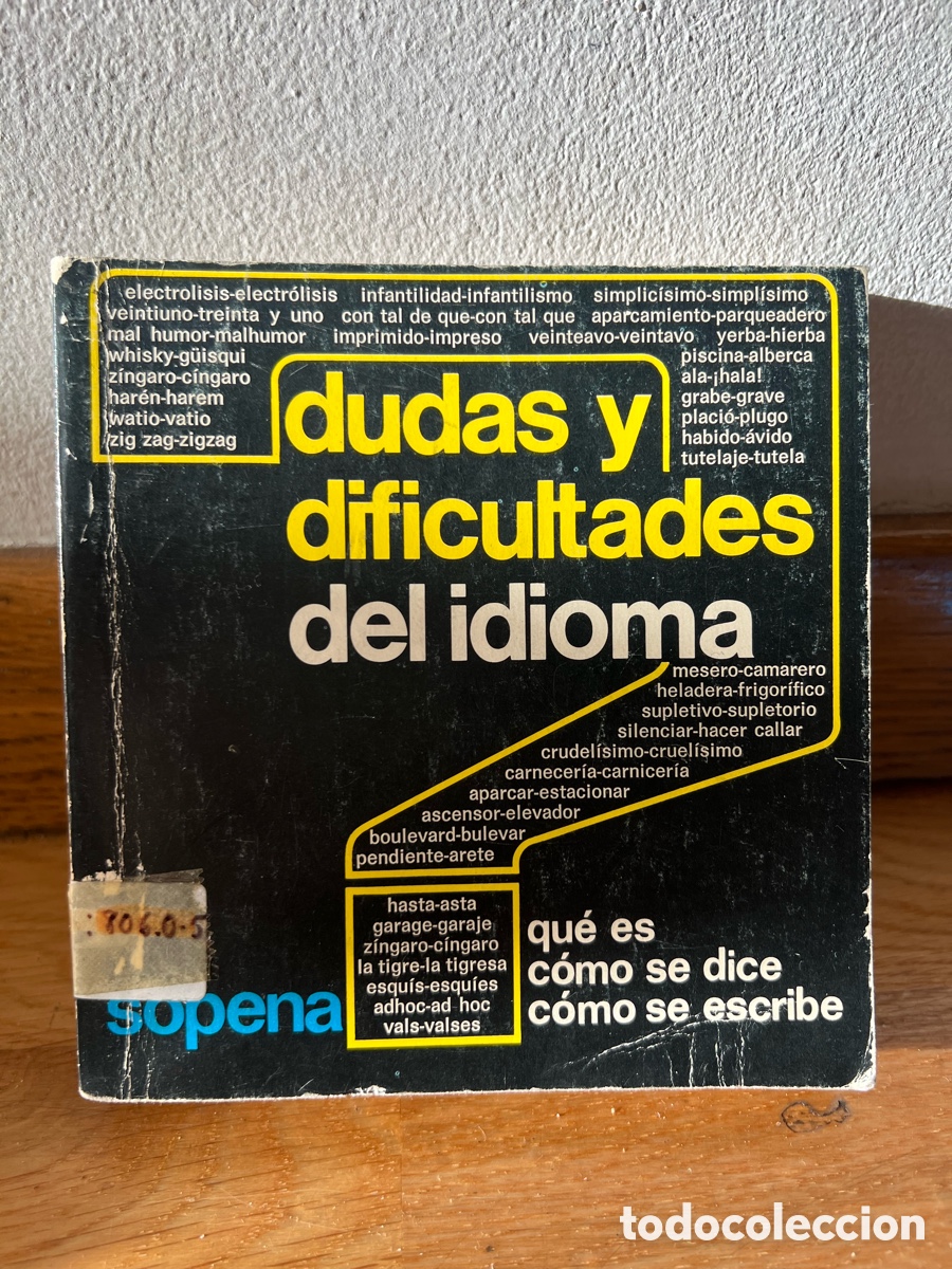 Libros de segunda mano: dudas y dificultades del idioma Sopena - Foto 1