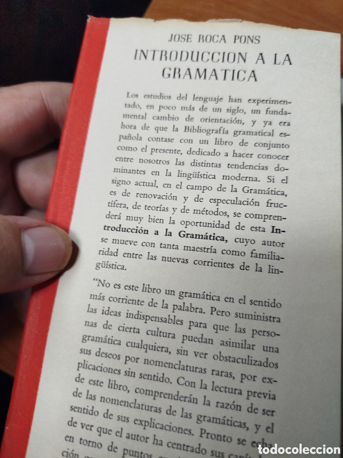Libros de segunda mano: Introducci&oacute;n a la gram&aacute;tica. Jos&eacute; Roca Pons. Vergara editorial - Foto 4