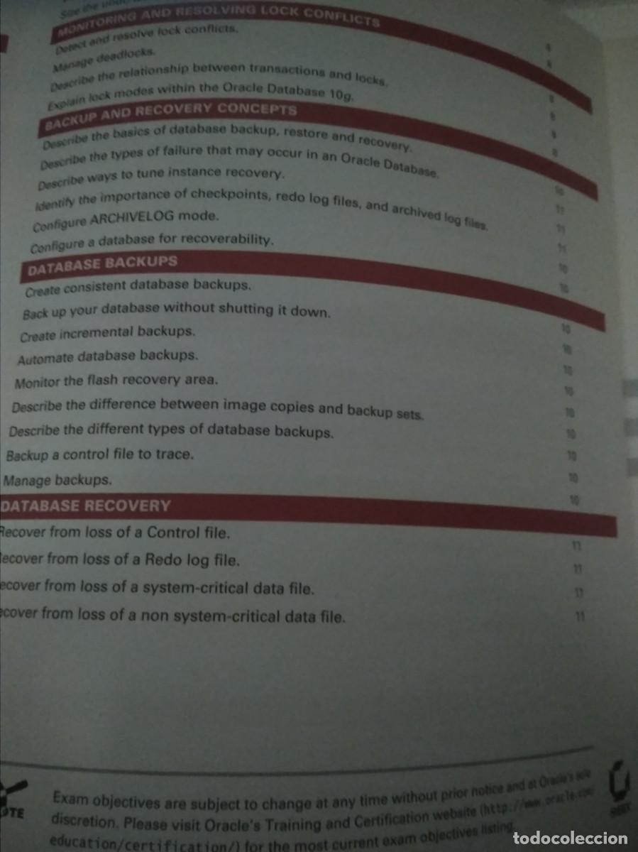Libros de segunda mano: Libro OCA Oracle 10g Administration I Study Guide - Foto 3