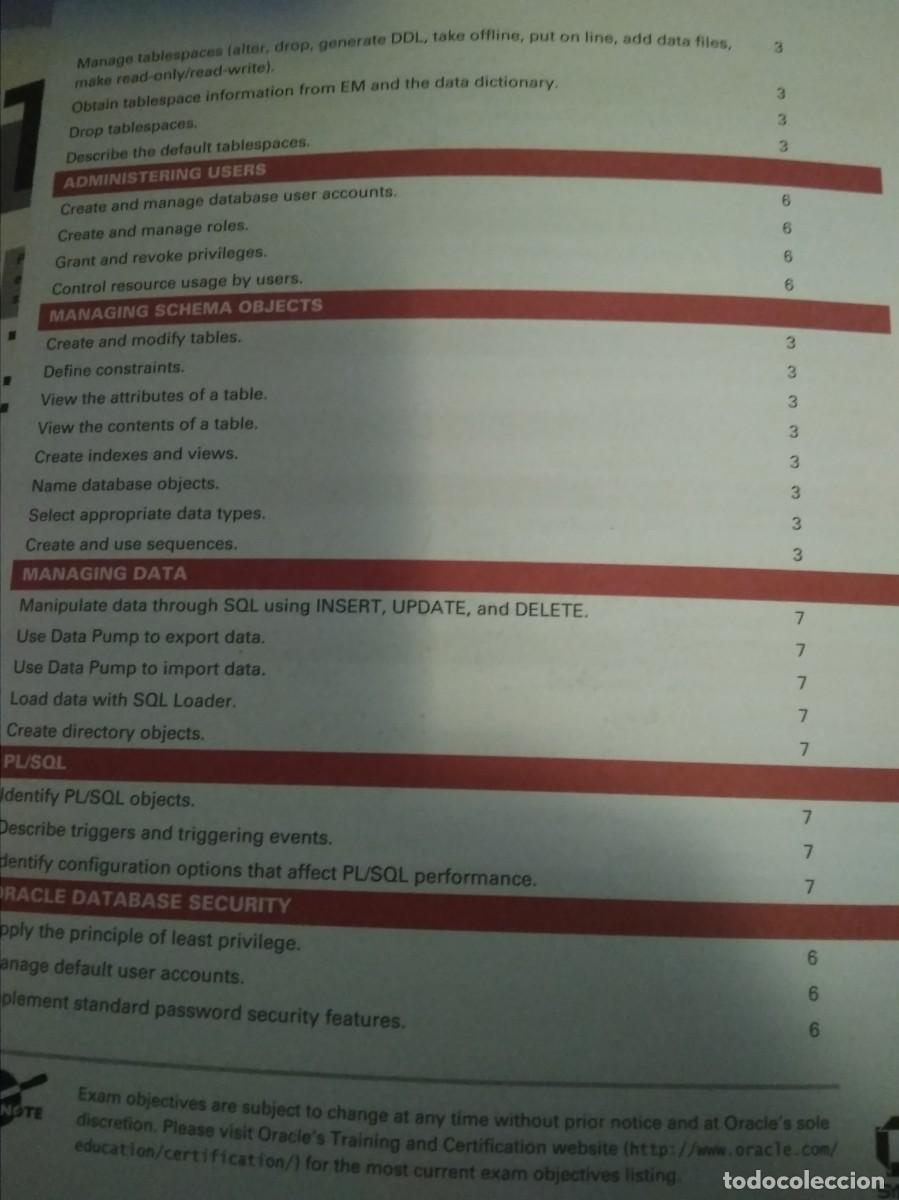 Libros de segunda mano: Libro OCA Oracle 10g Administration I Study Guide - Foto 5