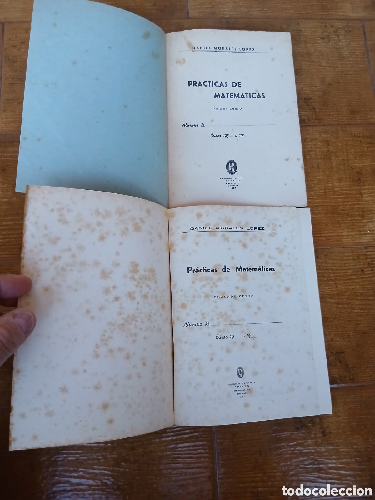 Libros de segunda mano: 2 Libro Pr&aacute;cticas de Matem&aacute;ticas -Daniel Morales L&oacute;pez- 1&deg; y 2&deg; curso (Libro de Escula 1.954) - Foto 2
