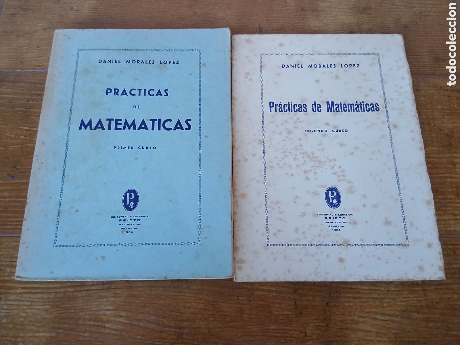 Libros de segunda mano: 2 Libro Pr&aacute;cticas de Matem&aacute;ticas -Daniel Morales L&oacute;pez- 1&deg; y 2&deg; curso (Libro de Escula 1.954) - Foto 1