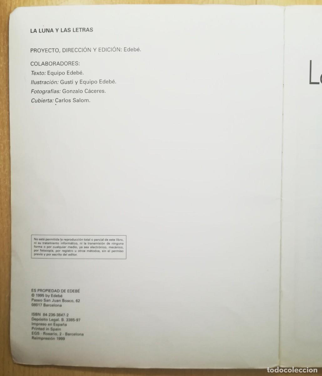 Libros de segunda mano: La luna y las letras. Ed. Edeb&eacute; 1999 - Foto 2