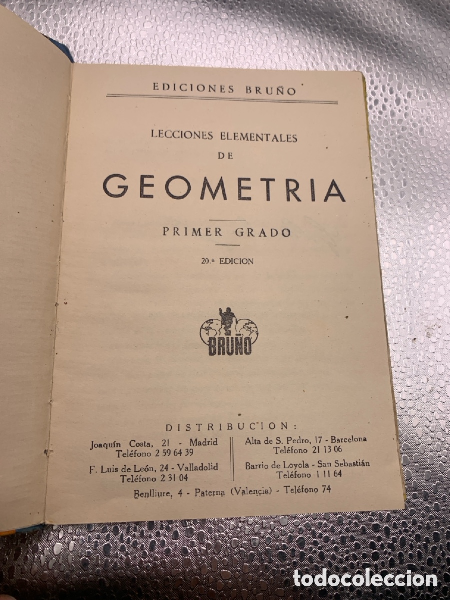 Libros de segunda mano: &bull;Geometria primer grado - lecciones elemental ediciones Bru&ntilde;o 1958 - Foto 2