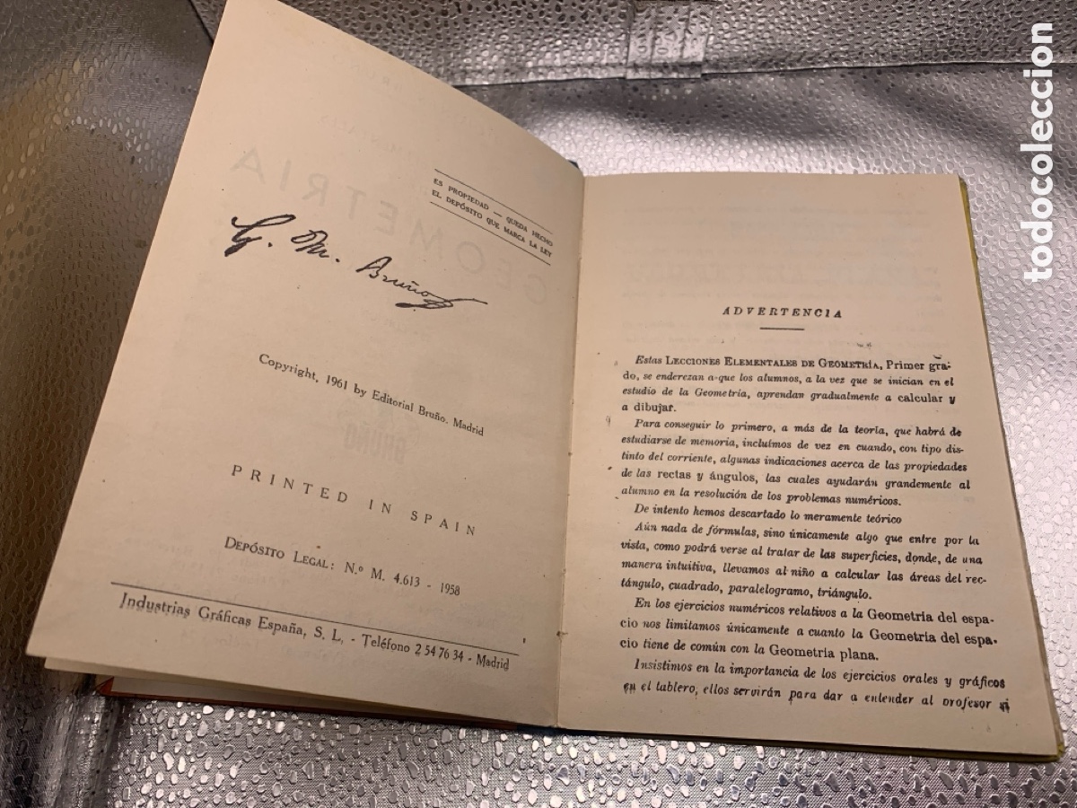 Libros de segunda mano: &bull;Geometria primer grado - lecciones elemental ediciones Bru&ntilde;o 1958 - Foto 3