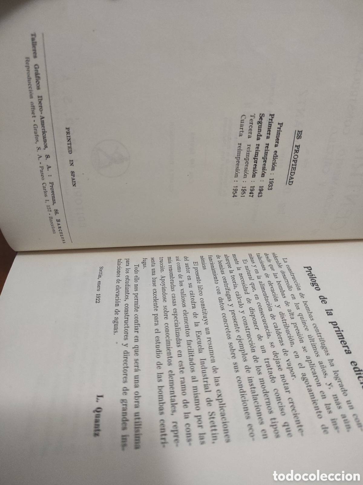 Libros de segunda mano: BOMBAS CENTRIFUGAS, 1933 POR L. QUANTZ ,EDITORIAL LABOR - Foto 3