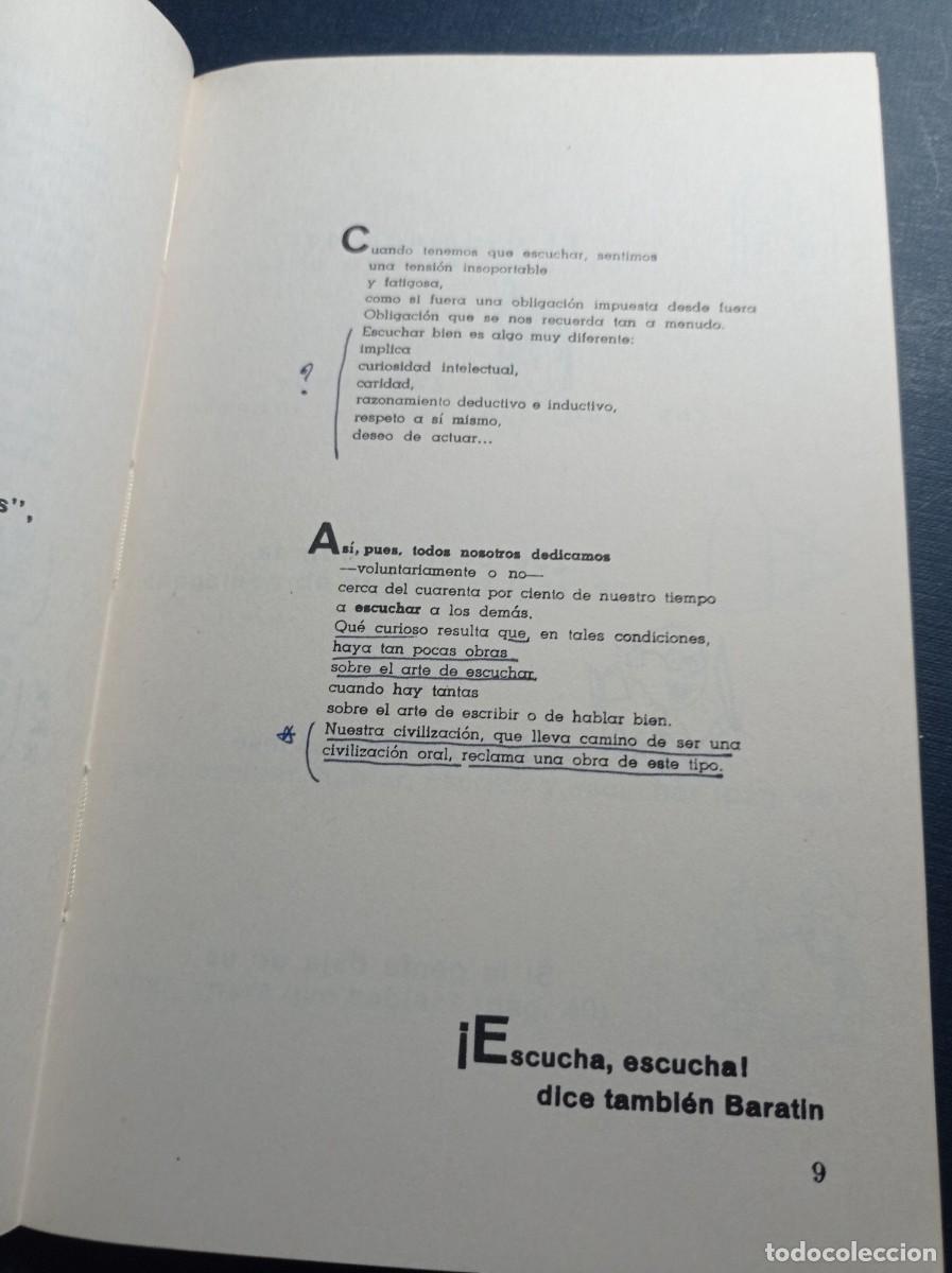 Libros de segunda mano: COMO APRENDER A ESCUCHAR. ANDR&Eacute; CONQUET. HOGAR DEL LIBRO, 1983. VER ++ - Foto 5