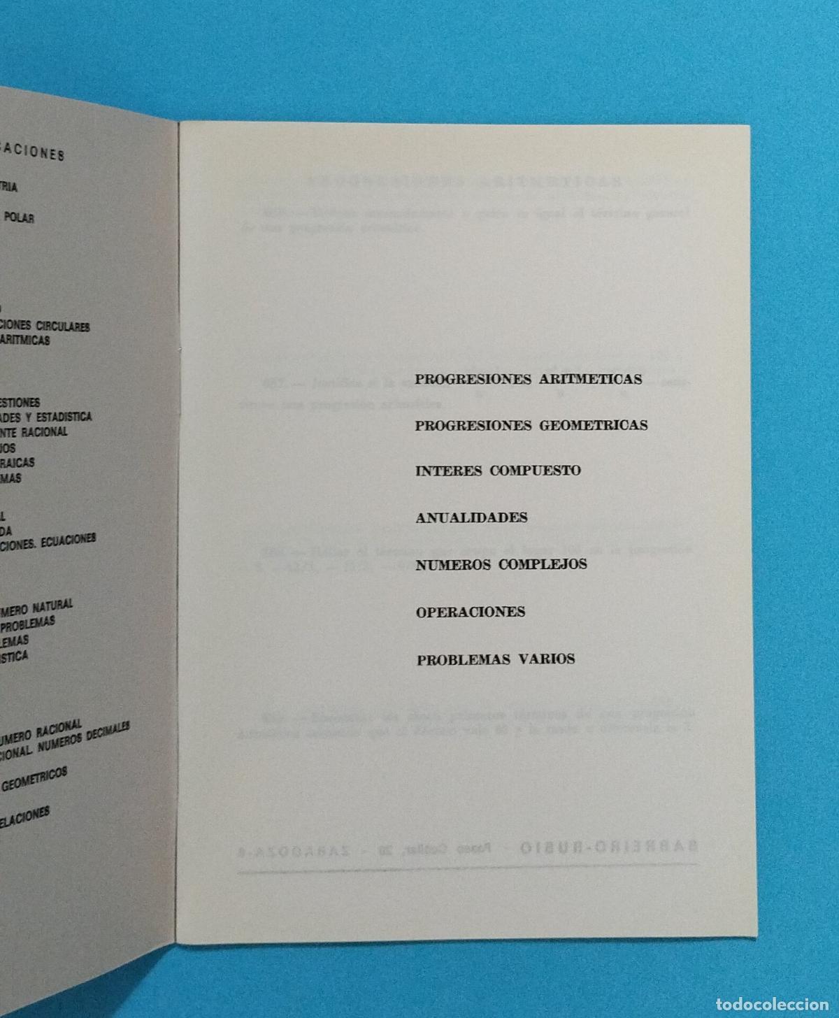 Libros de segunda mano: CUADERNO + SOLUCIONARIO BARREIRO RUBIO 1&ordm; BUP MATEMATICAS PROGRESIONES Y NUMEROS COMPLEJOS - Foto 2