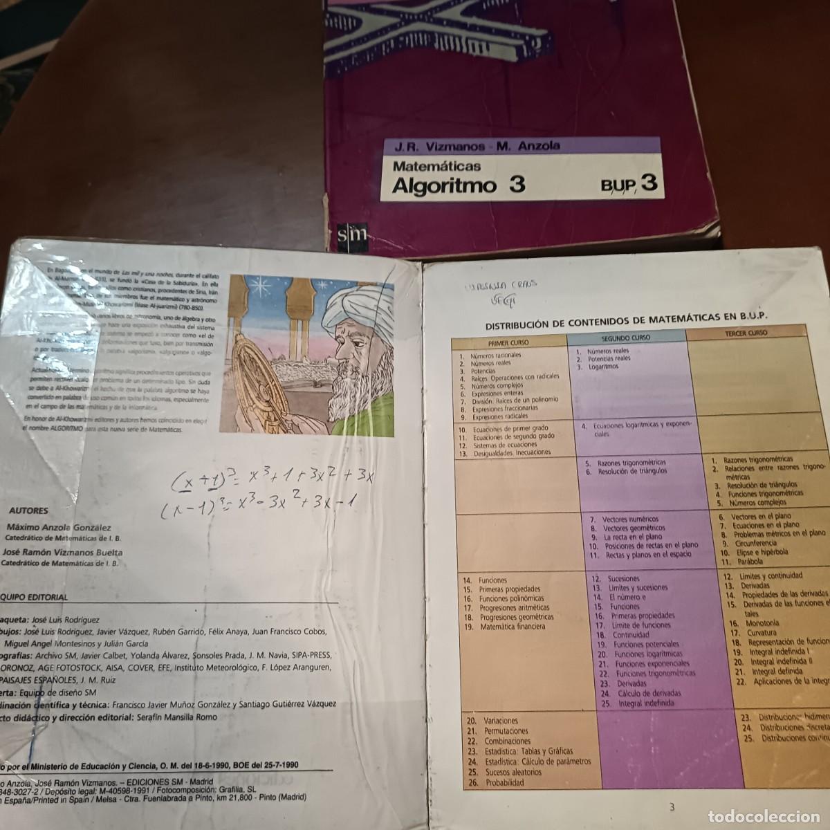 Libros de segunda mano: MANUALES MATEMATICAS. ALGORITMO 2/3 ESTUDIO DE BUP ED SM - Foto 1