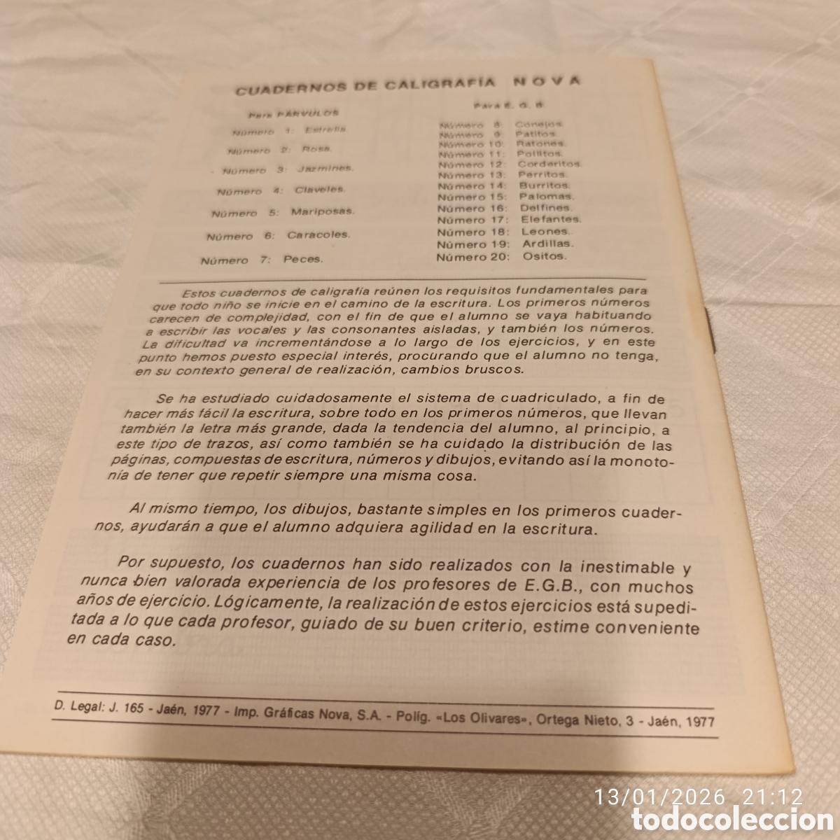 Libros de segunda mano: Cuaderno de Caligraf&iacute;a&nbsp;de la editorial&nbsp;Nova.&nbsp;E.G.B,a&ntilde;o 1977,sin uso. - Foto 3