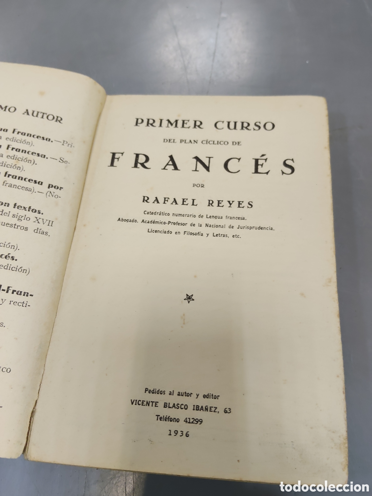 Libros de segunda mano: Primer curso de Franc&eacute;s 1936 - Foto 2