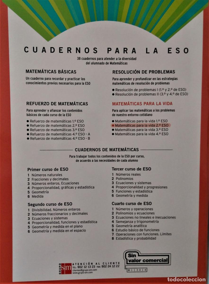 Libros de segunda mano: MATEM&Aacute;TICAS PARA LA VIDA - 2&ordm; ESO - SM - Foto 2