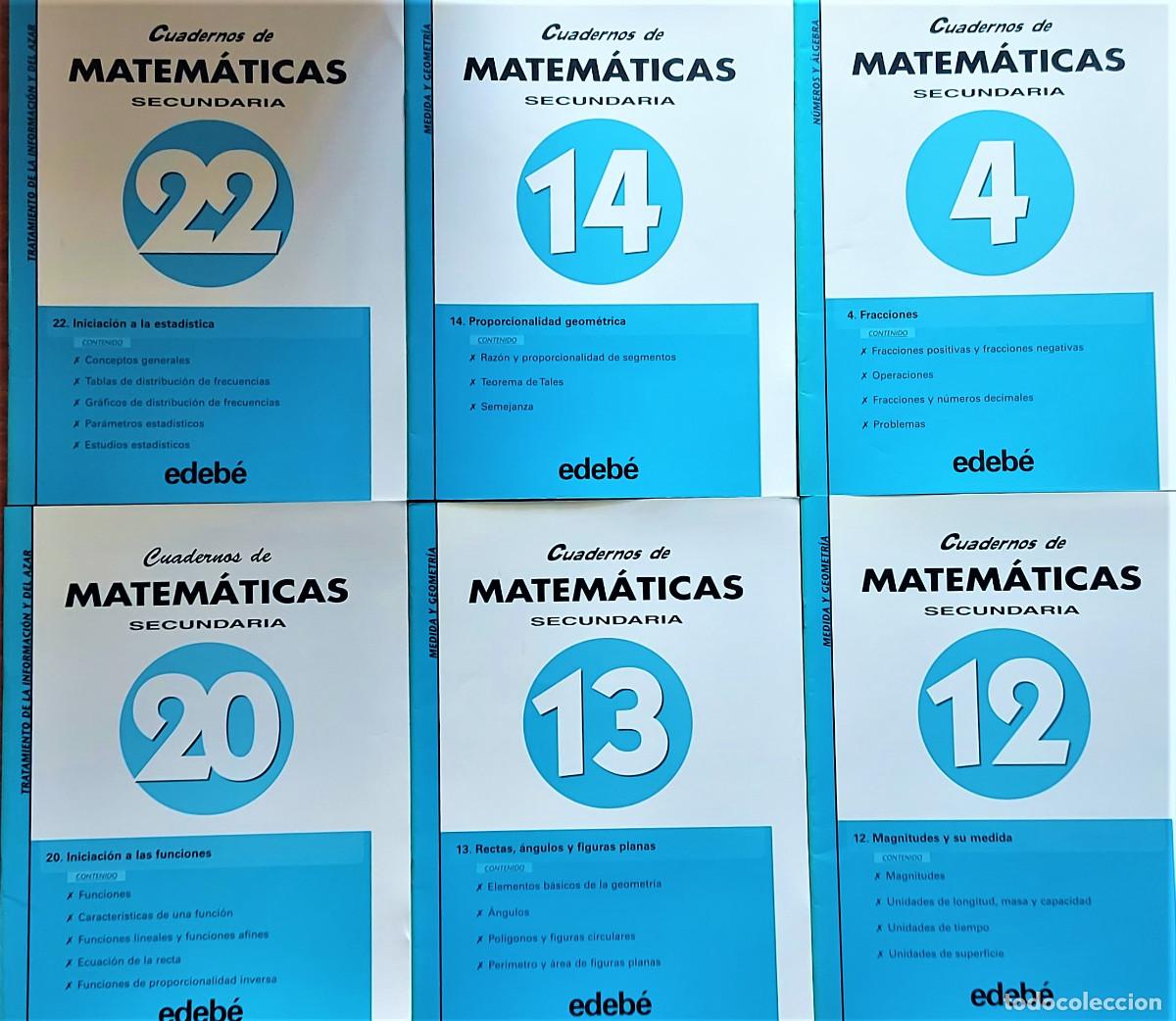 Libros de segunda mano: CUADERNOS DE MATEM&Aacute;TICAS. SECUNDARIA ( 6 CUADENOS ). EDEB&Eacute; - Foto 1
