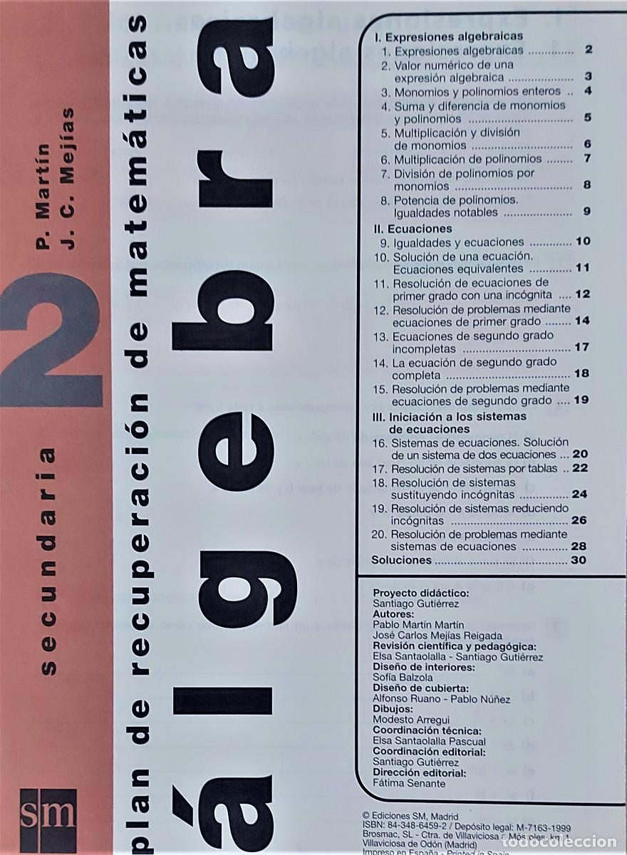 Libros de segunda mano: CUADERNOS DE MATEM&Aacute;TICAS 2&ordm; E.S.O. - EDITORIAL SM - N&Uacute;MEROS 1,3,6 - Foto 9