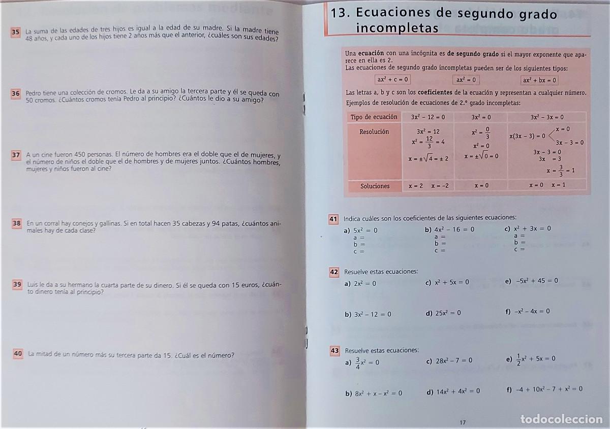 Libros de segunda mano: CUADERNOS DE MATEM&Aacute;TICAS 2&ordm; E.S.O. - EDITORIAL SM - N&Uacute;MEROS 1,3,6 - Foto 10