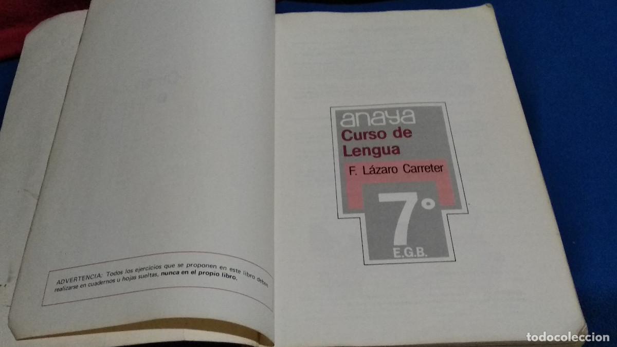 Libros de segunda mano: Libro de Texto Curso de Lengua 7 EGB Anaya 1983 - Foto 4