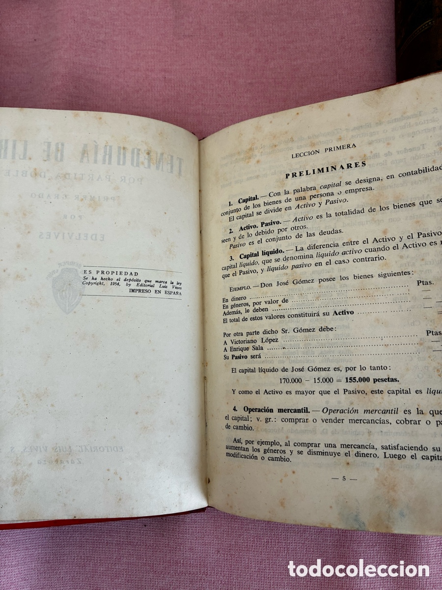 Libros de segunda mano: Libro TENEDUR&Iacute;A . Primer Grado. Ed, 1954 - Foto 3