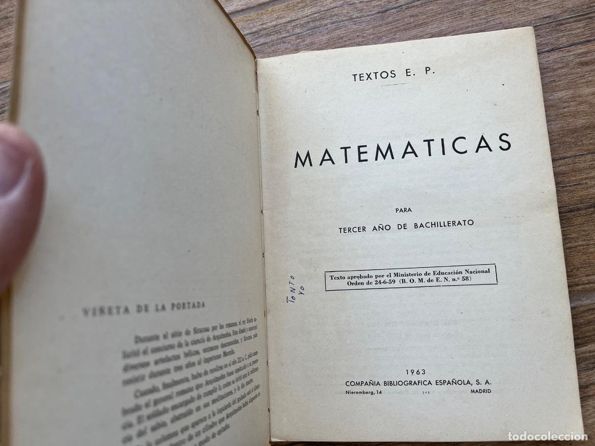 Libros de segunda mano: MATEMATICAS. TERCER CURSO. AGUSTIN TURIEL. TEXTOS - Foto 8