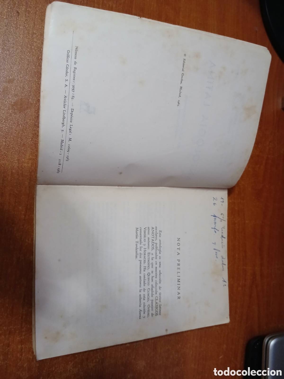 Libros de segunda mano: Libro Antolog&iacute;a Latina -Ed. Gredos 1.963- (Libro de Texto) - Foto 6