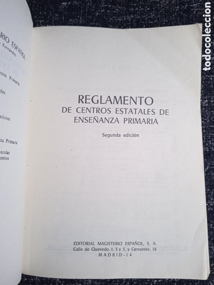 Libros de segunda mano: Reglamento de centros estatales de ense&ntilde;anza primaria - Foto 2