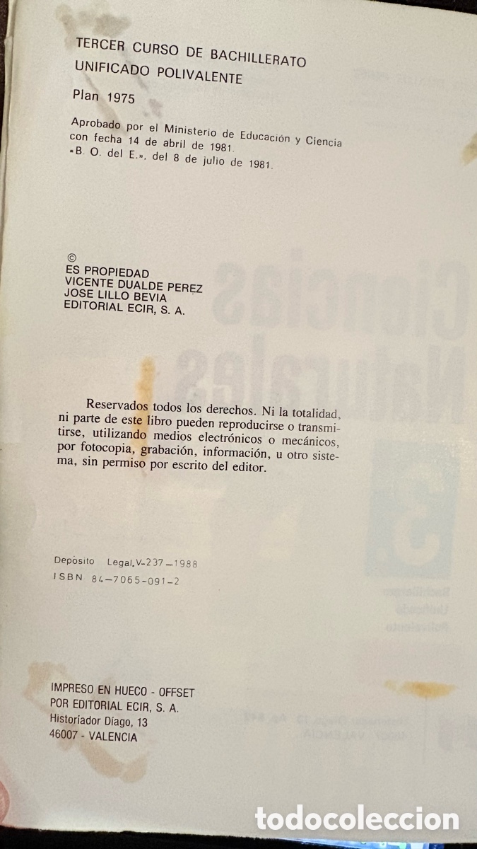 Libros de segunda mano: Ciencias naturales 3 BUP ECIR 1988 - Foto 8