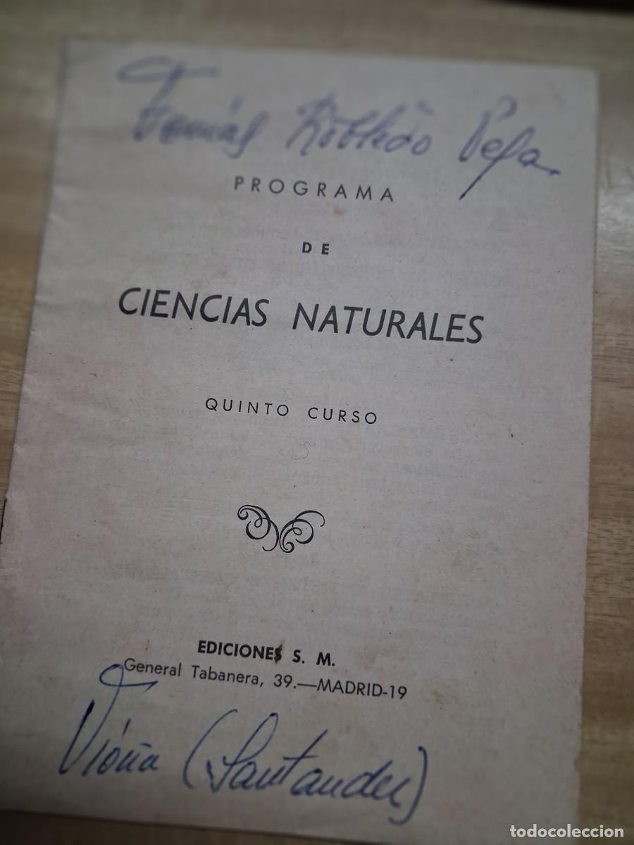 Libros de segunda mano: Programa de Ciencias naturales -quinto curso - Ediciones SM - sobre 1942 aprox. ... - Foto 1