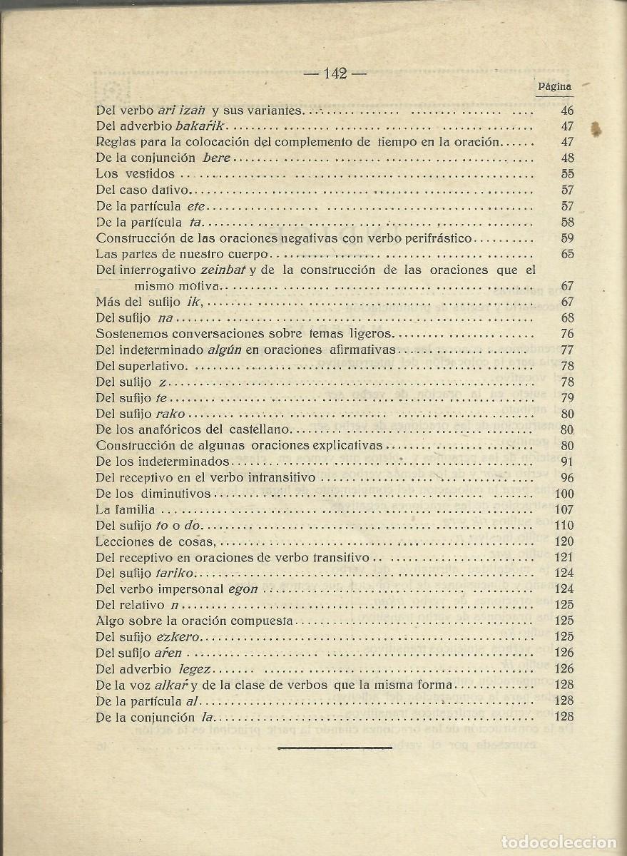 Libros de segunda mano: M&eacute;todo pr&aacute;ctico para aprender Vascuence. Bilbao 1925 , 142 p&aacute;ginas - Foto 9