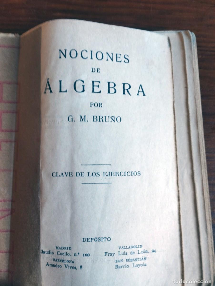 Libros de segunda mano: Nociones de &aacute;lgebra y trigonometr&iacute;a - G. M. Bru&ntilde;o. Clave de los ejercicios - Foto 2