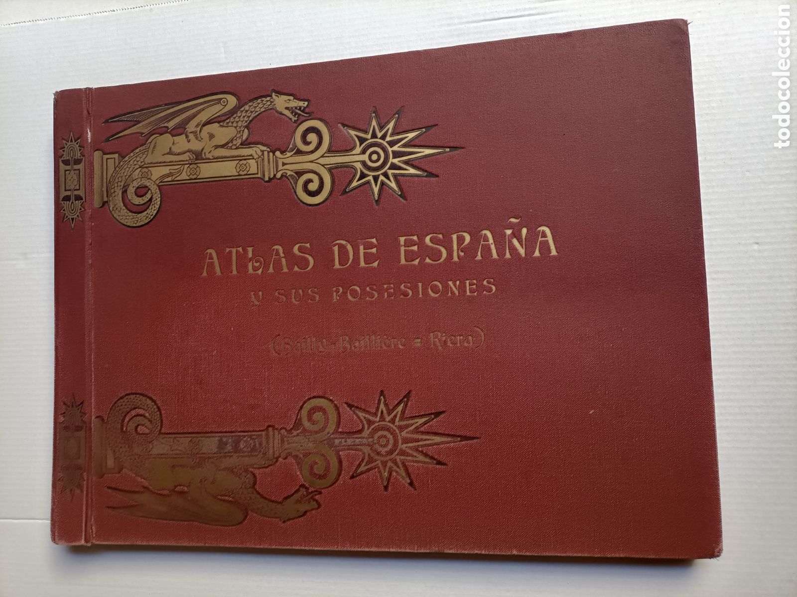 Libros de segunda mano: Atlas de Espa&ntilde;a y sus posesiones Bailly. Bailliere - Riera escuela ense&ntilde;anza