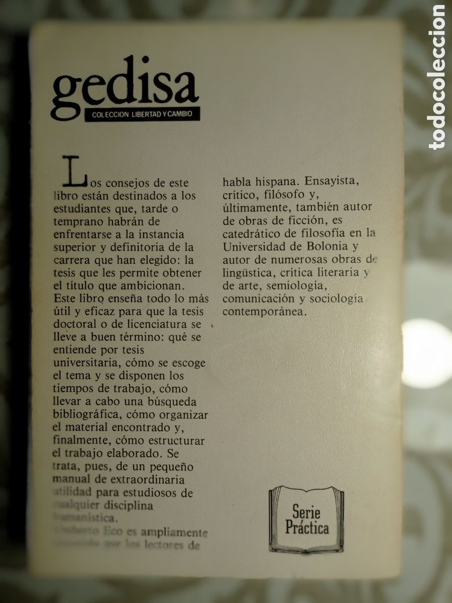 Libros de segunda mano: UMBERTO ECO. C&Oacute;MO SE HACE UNA TESIS. - Foto 9