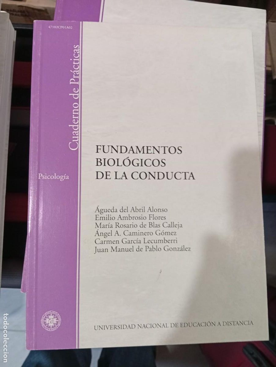 Second hand books: fundamentos biologicos de la conducta cuaderno de practicas y guia didactica a. del abril