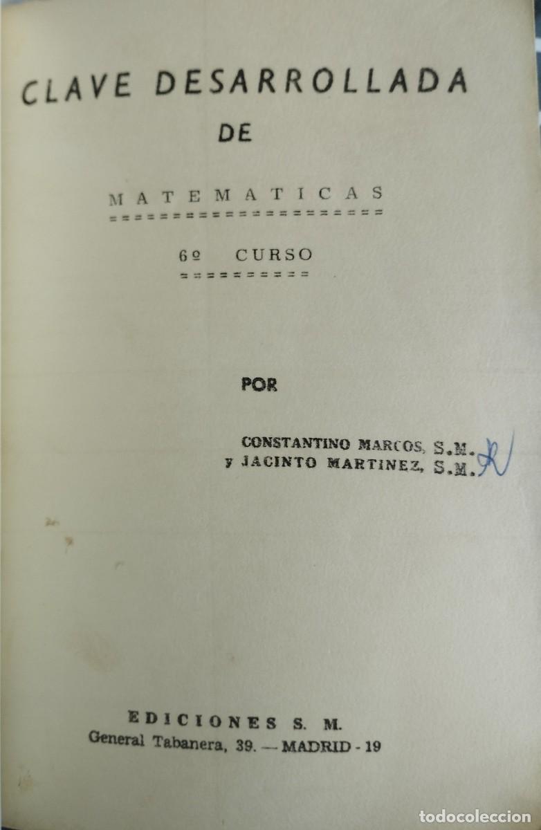 Libros de segunda mano: Clave Desarrollada de Matem&aacute;ticas. 6.&ordm; Curso