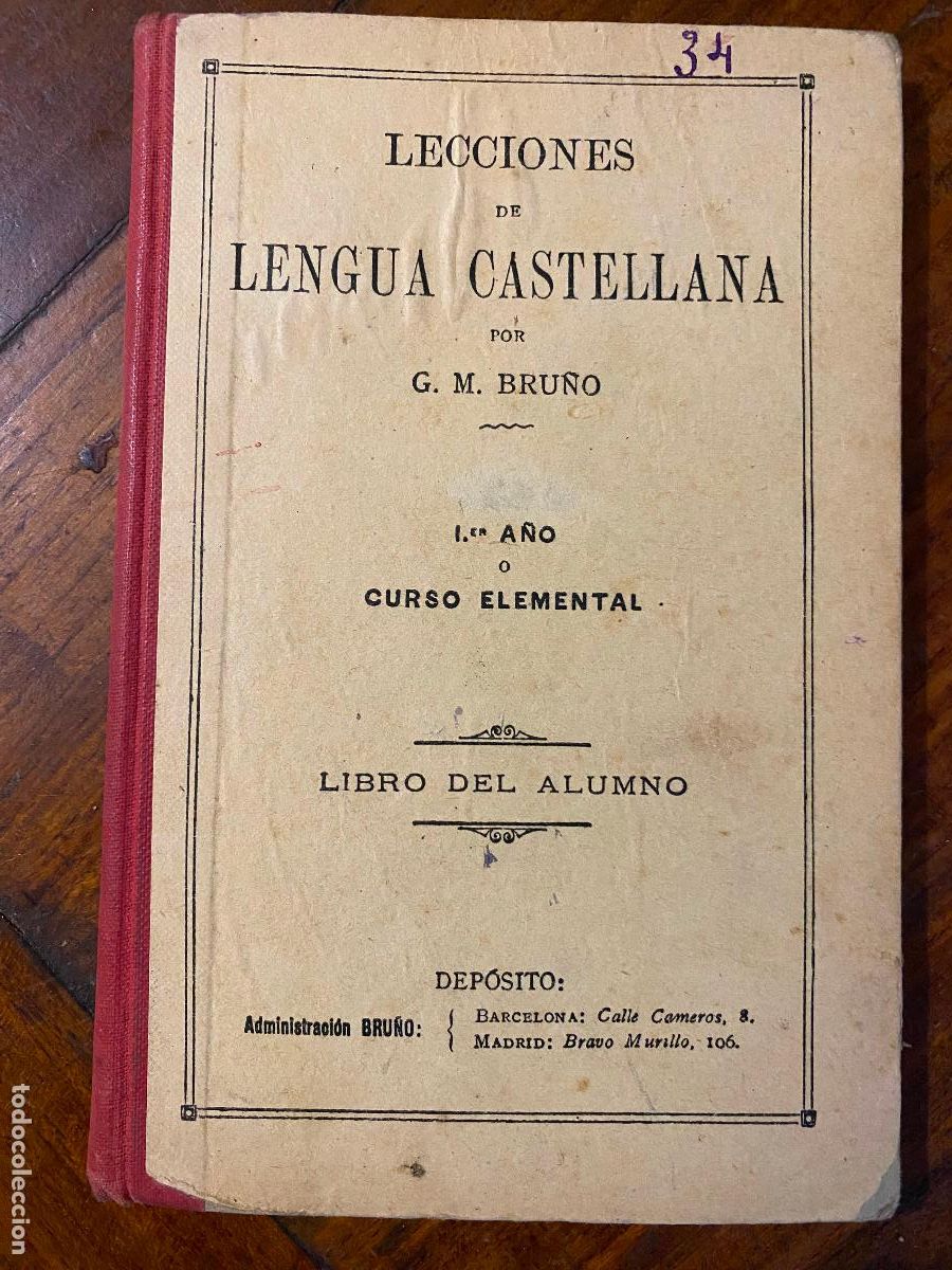 Libros de segunda mano: Lecciones de lengua castellana. BRU&Ntilde;O. 1ER A&Ntilde;O o CURSO ELEMENTAL