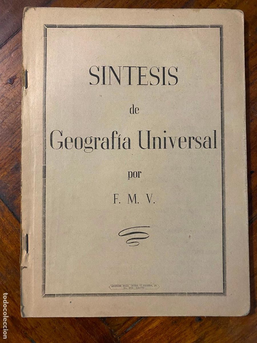 Libros de segunda mano: sintesis de geografia universal por f. m. v.
