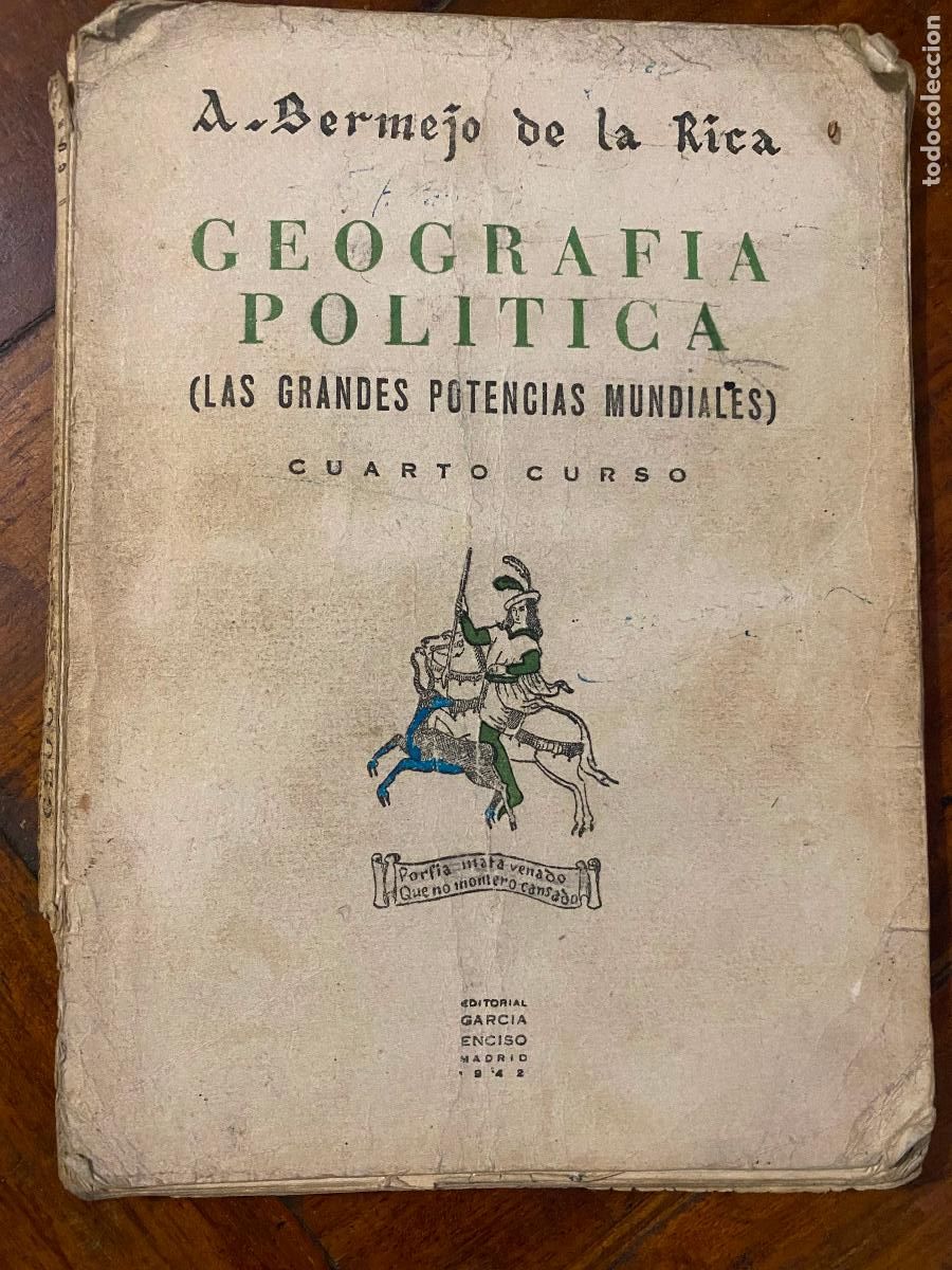 Libros de segunda mano: Geograf&iacute;a pol&iacute;tica. Cuarto curso. Antonio Bermejo de la Rica 1942