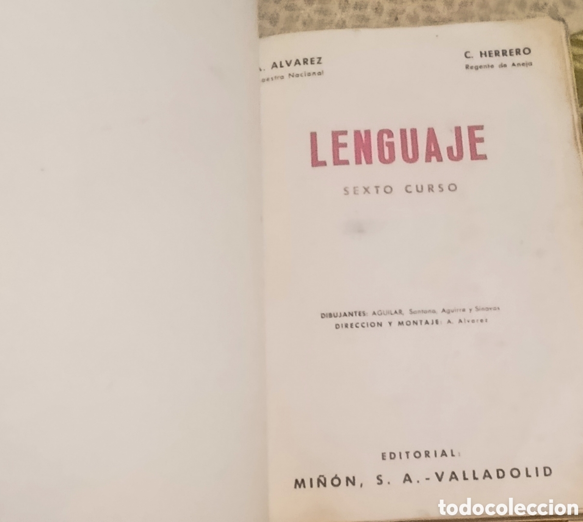 Libros de segunda mano: Libro Lenguaje - Sexto Curso - &Aacute;lvarez y Herrero - Editorial Mi&ntilde;&oacute;n