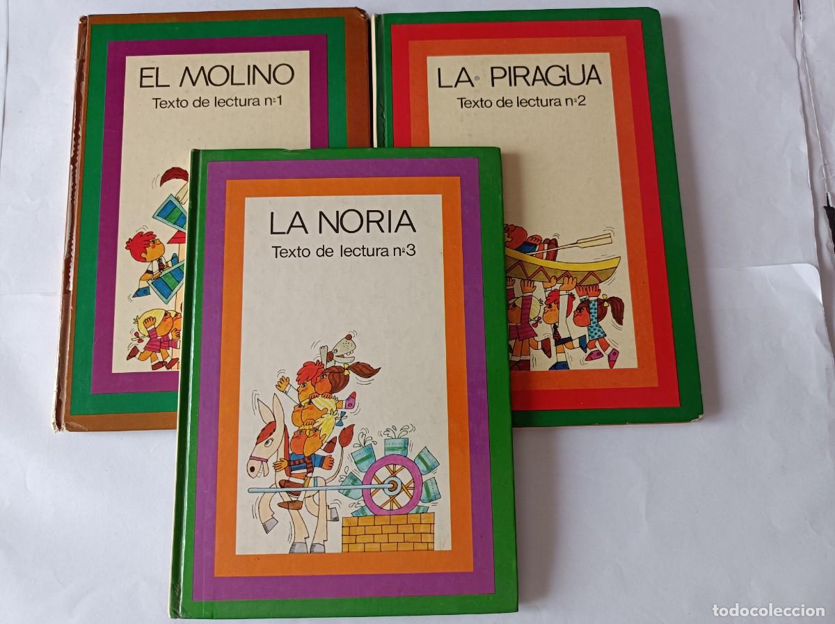 Libros de segunda mano: 3 LIBROS SANTILLANA TEXTO DE LECTURA SAETA LA PIRAGUA EL MOLINO LA NORIA 1970
