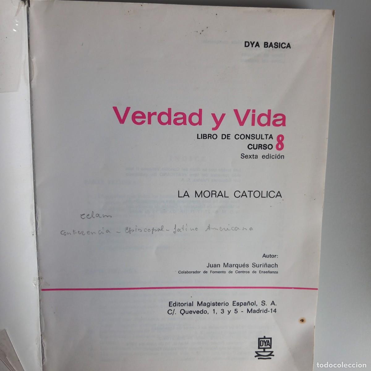 Libros de segunda mano: VERDAD Y VIDA 8. Ed Magisterio - Foto 2