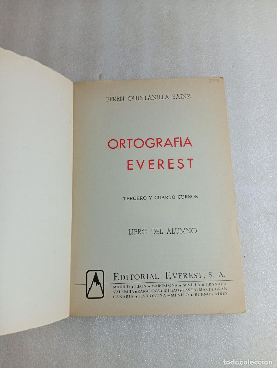 Libros de segunda mano: LIBRO DEL ALUMNO/ORTOGRAF&Iacute;A EVEREST 3 Y 4 - Foto 3