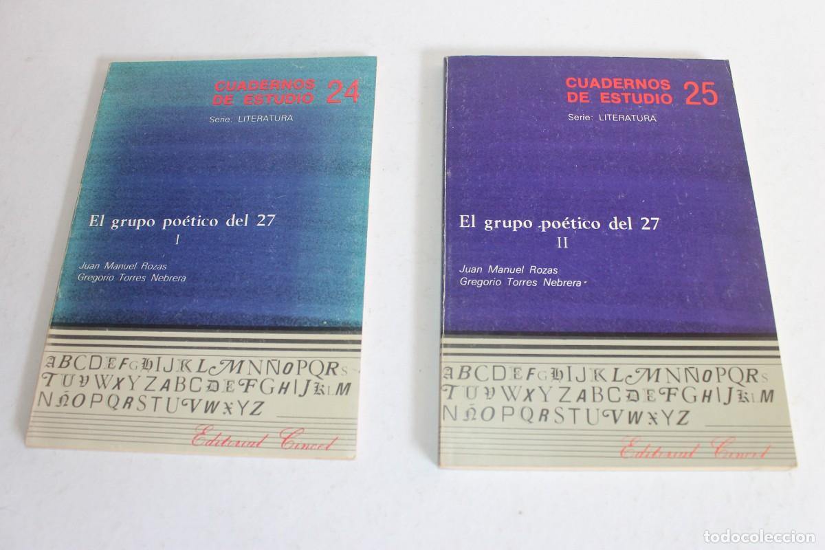 Libros de segunda mano: Cuadernos de Estudio: El grupo po&eacute;tico del 27 (I y II)-Juan Manuel Rozas - Sello libreria Ojanguren