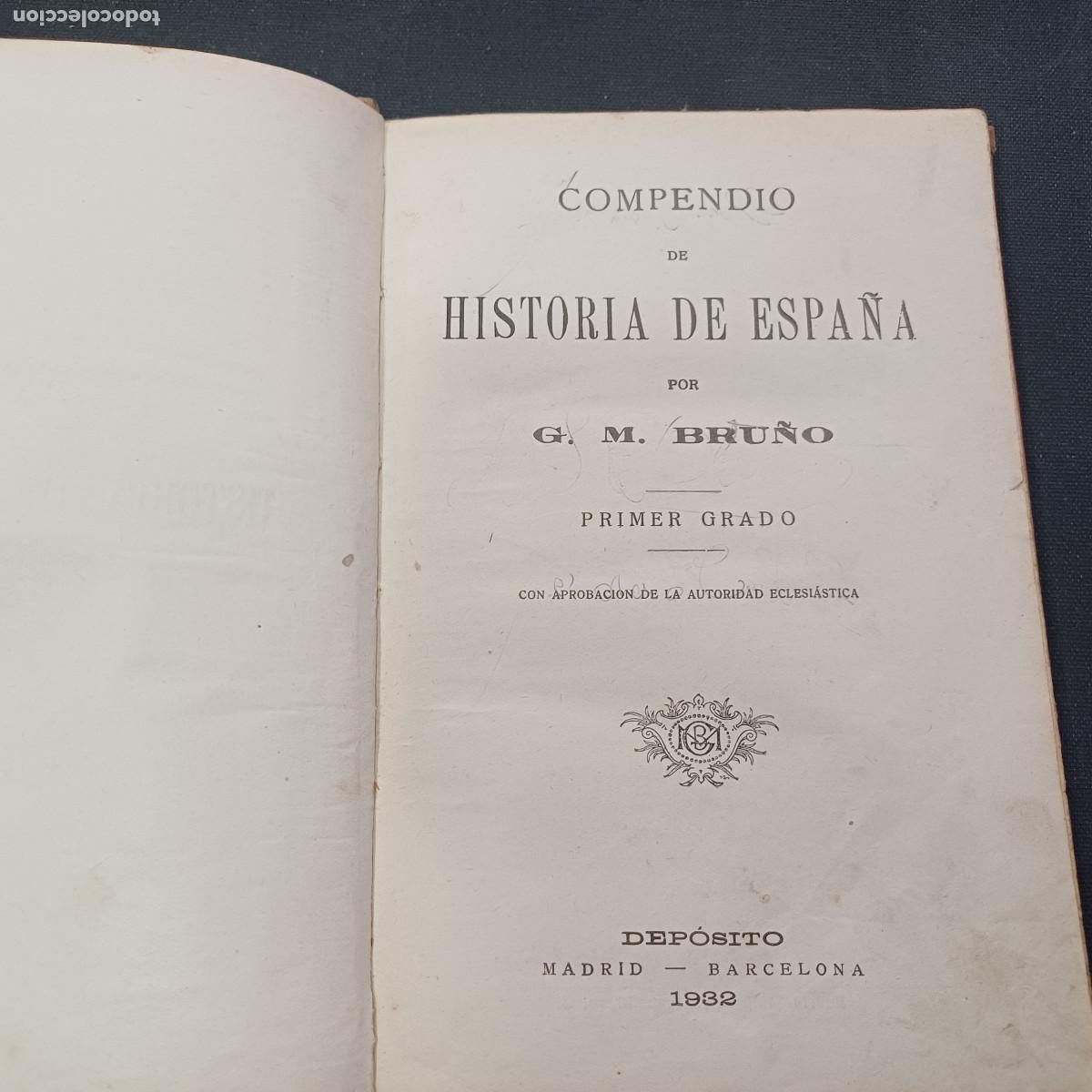 Libros de segunda mano: COMPENDIO DE HISTORIA DE ESPA&Ntilde;A/EDICIONES BRU&Ntilde;O. - Foto 2