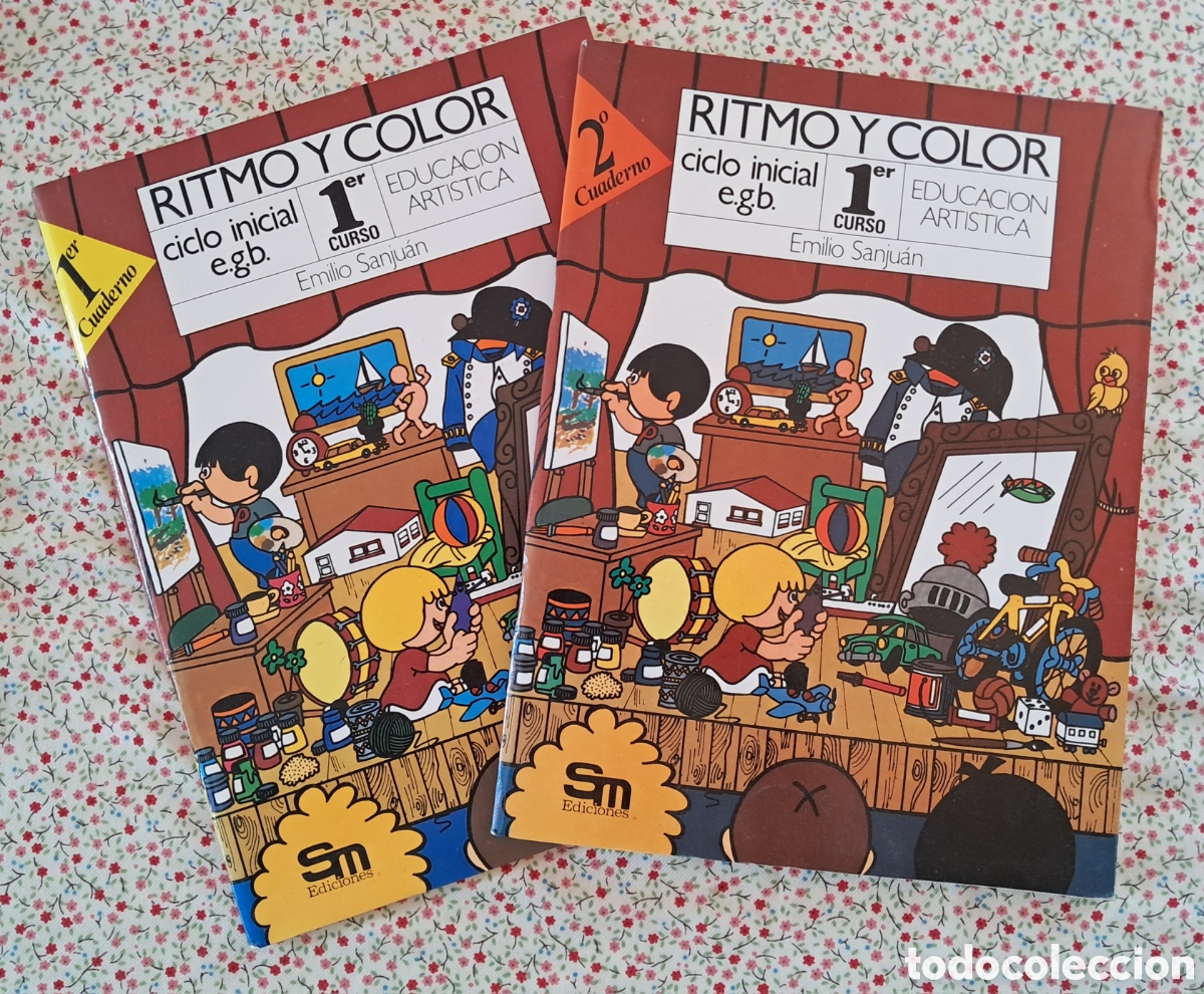 Second hand books: Ritmo y Color 1&deg;EGB. Cuadernillos 1 y 2. Editorial SM. Emilio Sanjuan Escalona 1983