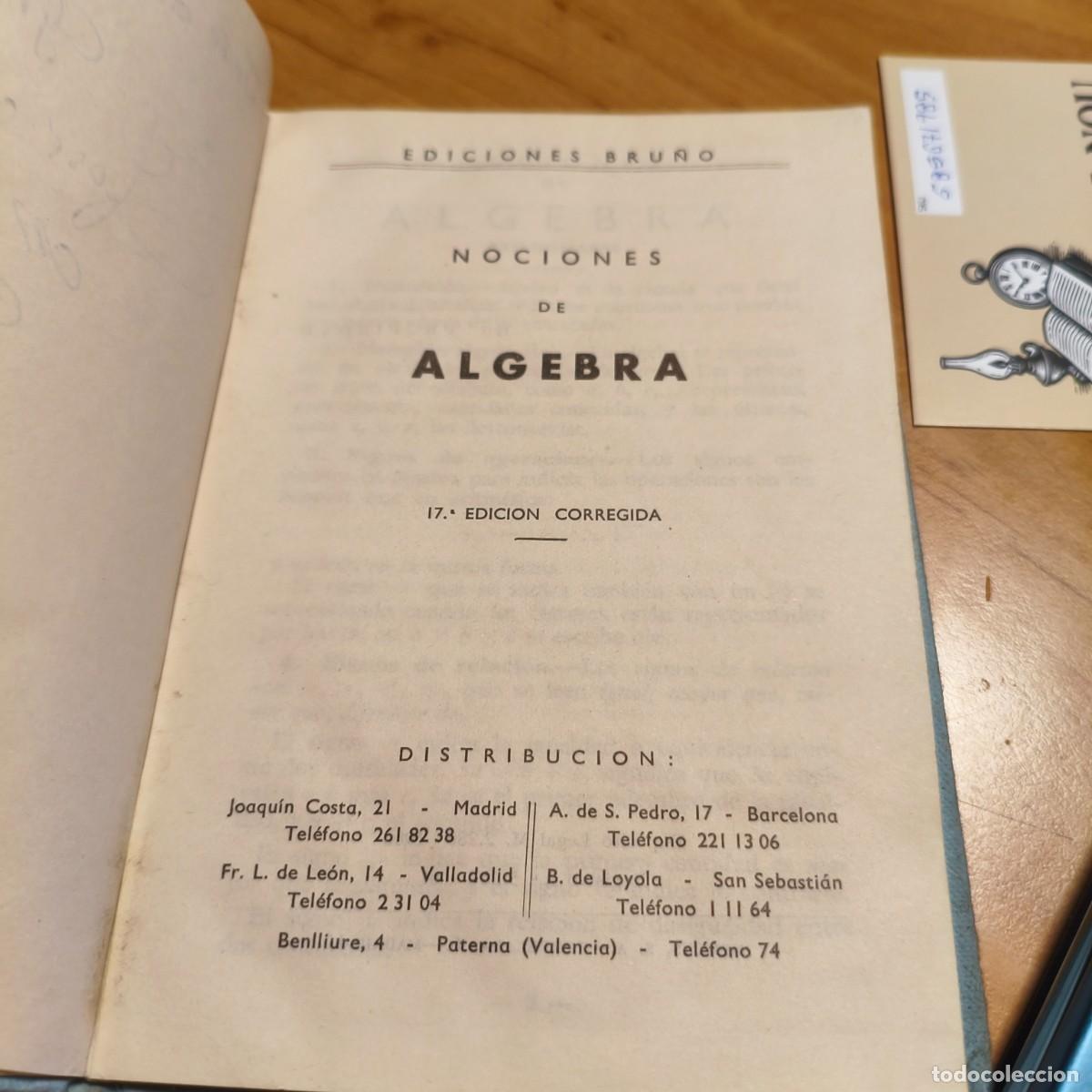 Libros de segunda mano: Nociones de Algebra Ediciones Bru&ntilde;o - Foto 4