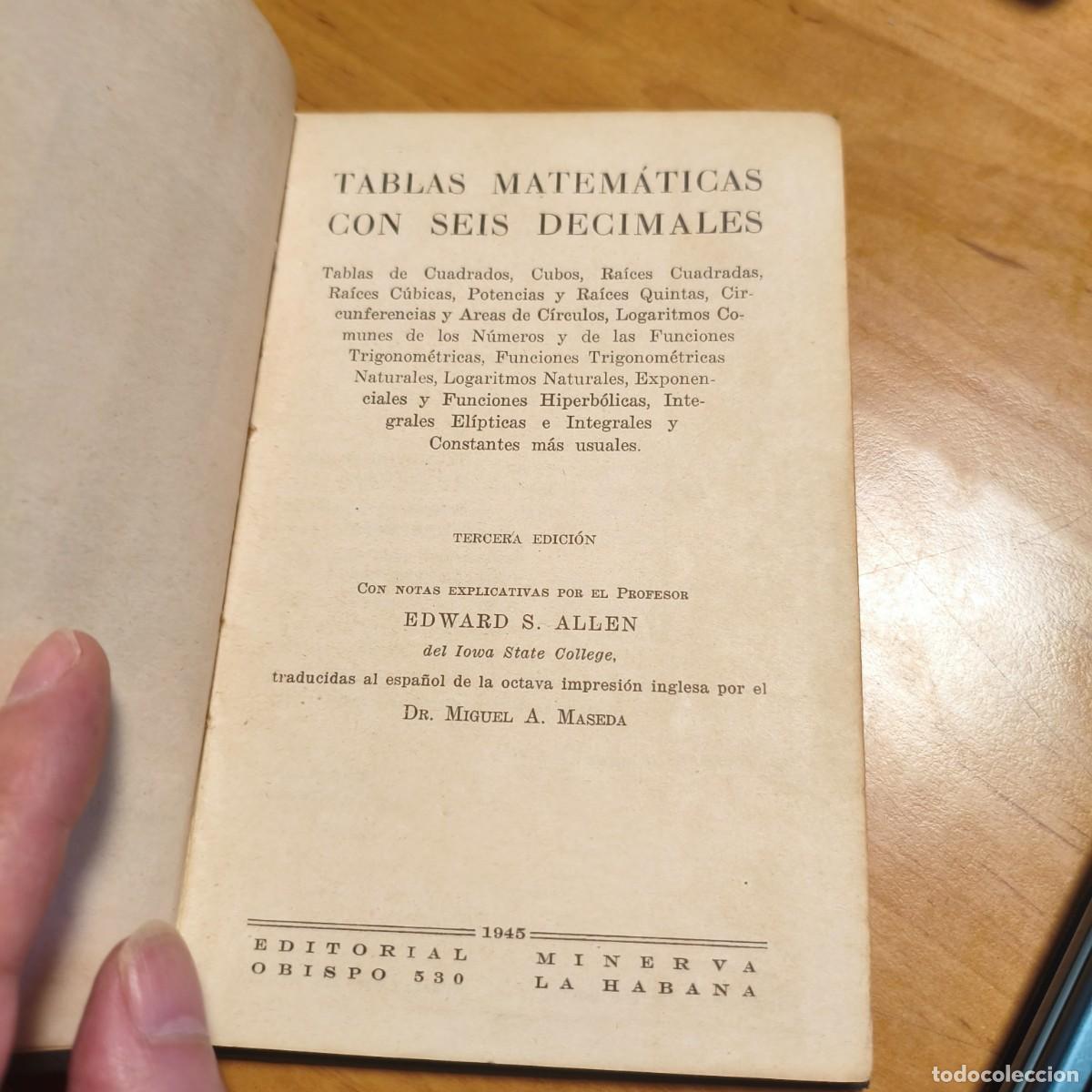 Libros de segunda mano: Tablas Matem&aacute;ticas Con seis decimales - Foto 3
