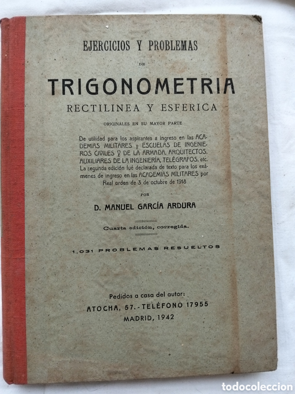 Livros em segunda m&atilde;o: EJERCICIOS Y PROBLEMAS DE TRIGONOMETR&Iacute;A 1942