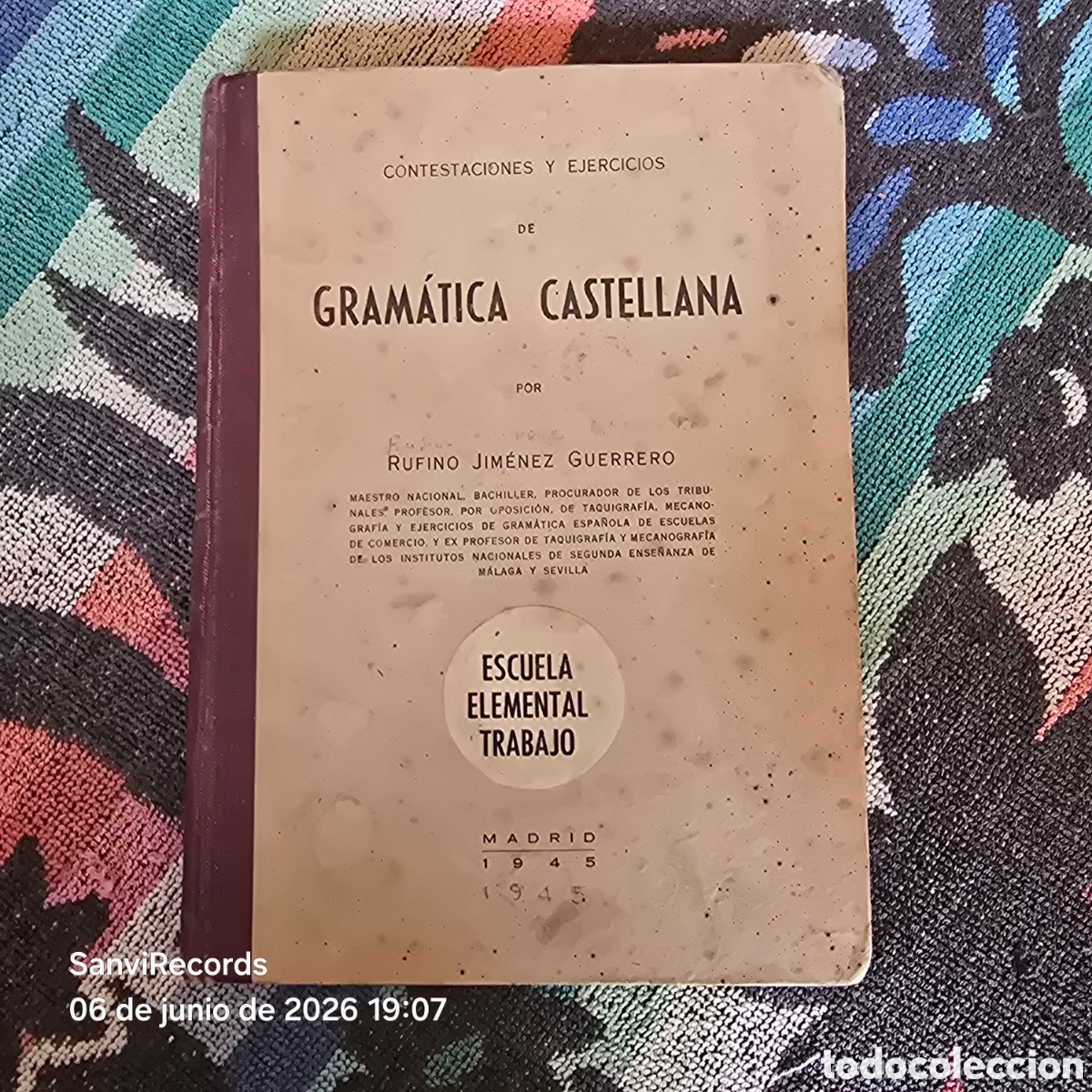 Libros de segunda mano: CONTESTACIONES Y EJERCICIOS DE GRAM&Aacute;TICA CASTELLANA (RUFINO JIM&Eacute;NEZ GUERRERO)