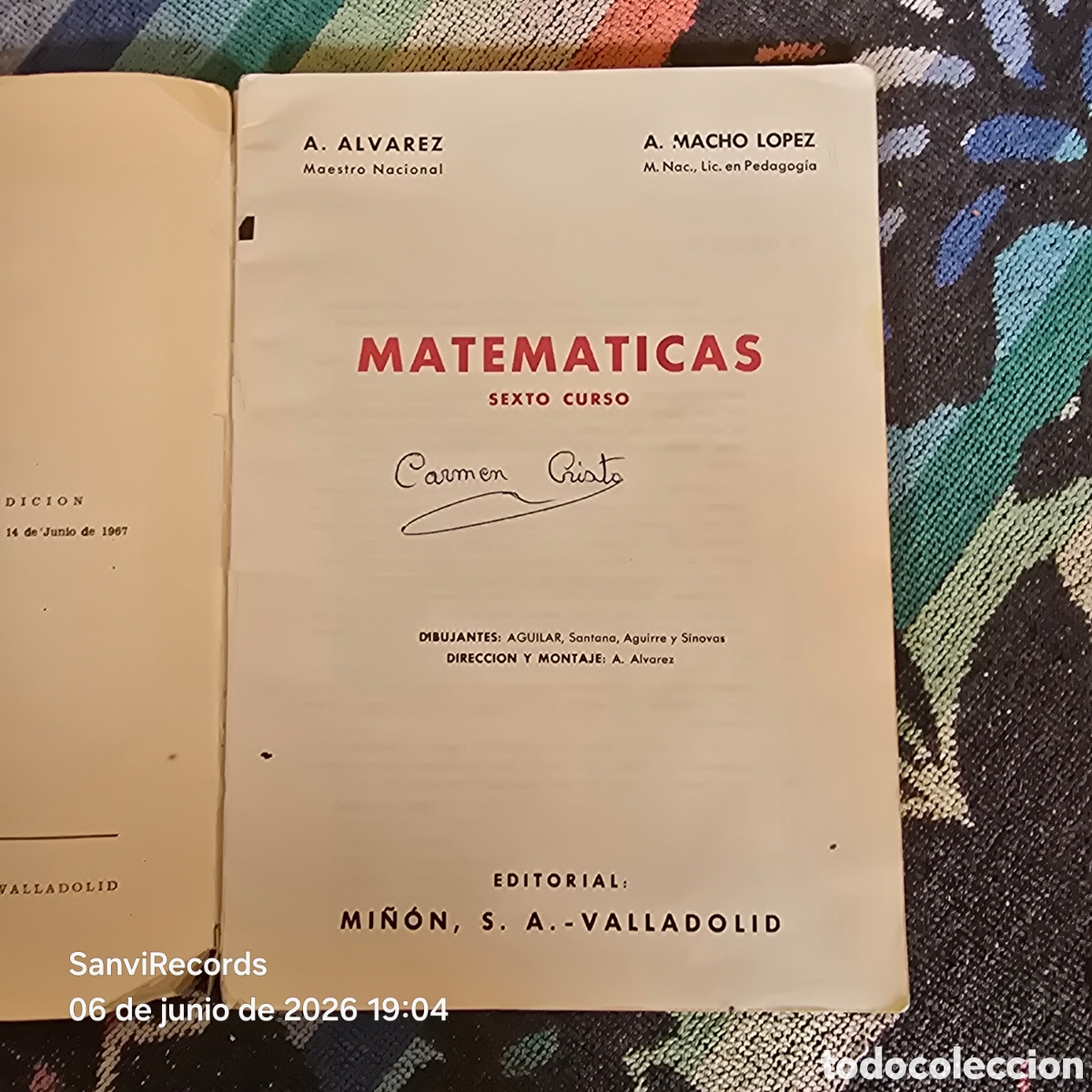 Libros de segunda mano: MATEM&Aacute;TICAS, SEXTO CURSO (&Aacute;LVAREZ) (MI&Ntilde;&Oacute;N) - Foto 3
