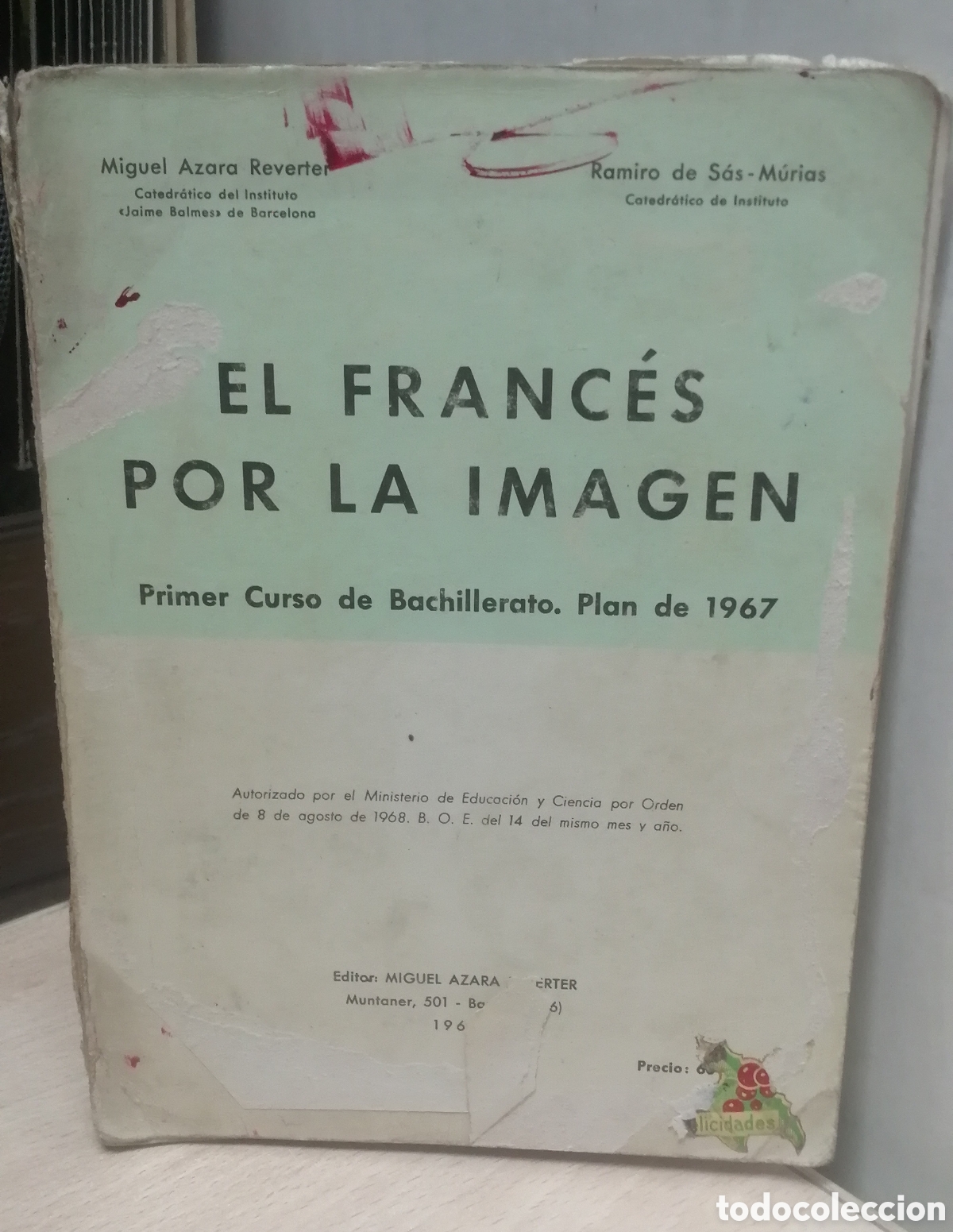 Libros de segunda mano: El franc&eacute;s por la imagen Primer Curso de Bachillerato Plan de 1967