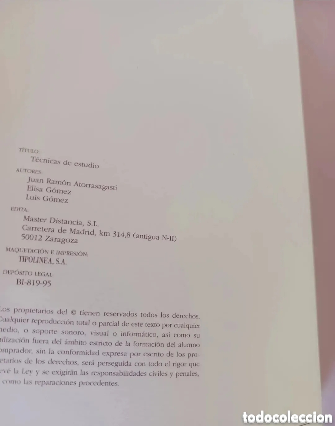 Libros de segunda mano: Libro T&eacute;cnicas de estudio. Master D - Foto 2